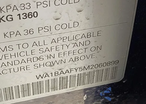 2021 Audi Q5 Premium Plus из США, поврежденный, VIN WA1BAAFY5M2060899